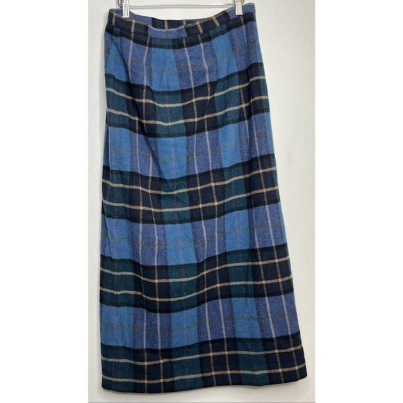 Vintage Rafaella Buffalo Plaid Wool Maxi Length Blanket Skirt Y2K Women's 10 - Picture 3 of 9